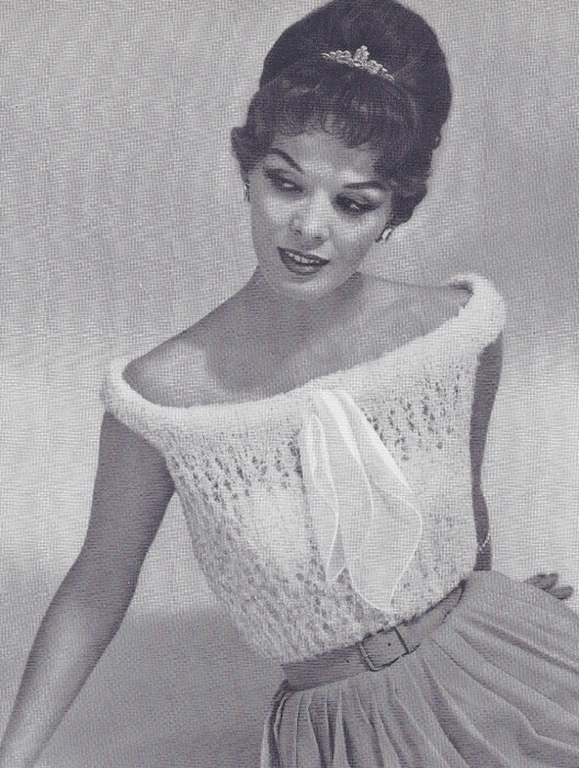 Vintage Knitting PATTERN Knitted Mohair Shell Sweater ...