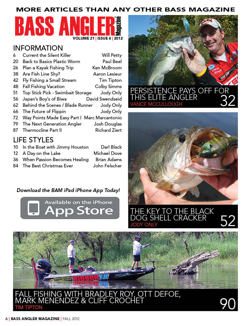 Bass Angler Magaizne Fal 2012 TOC page 1 Bass Angler Magaizne Fal 2012 TOC page 1