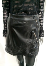 L33 Paris Black Rose Asymmetrical Skirt