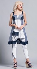 Maloka Linen Denim Rosette Dress/Tunic