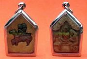 Pra Khun Phaen Saen Sanaeha Hlang In Ma Saep Nang (Khun Phaen with Horse-Lady love charm on rear face) - Nuea Wan Maha Saneh Chup Nam Man Aathan Khom - Luang Por Say - Wat Nam Wijit