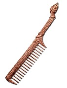 Hwee Maha Mongkol (Small 6.2 Cm) Money Comb of Great Blessings with Naga Head Handle - Nuea Chanuan Phiw Nak (Sacred Metals + Pink Gold) - Luang Phu Maha Kam Daeng - Sadta Mongkol Edition 2555 BE