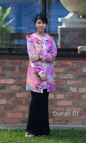 Durrah 01 - Nursing Blouse ala-Cardigan Floral PINK