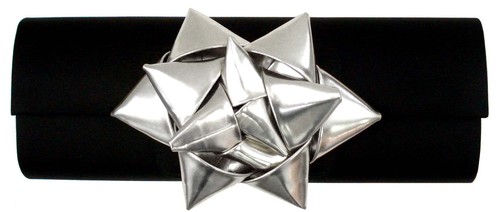 Satin w/Metallic Gift Bow Clutch