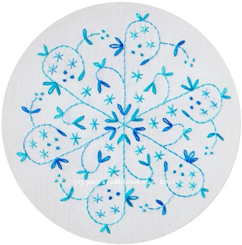 Aqua Snowflake Embroidery Pattern