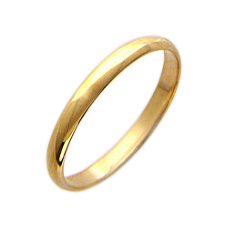 Кольцо обручальное гладкое классическое узкая шинка 2.6 мм, красное золото