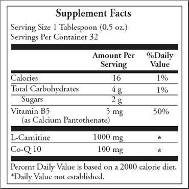 L-Carnitine with Co-Q10 - Liquid - Supplement Facts L-Carnitine with Co-Q10 - Liquid - Supplement Facts