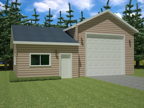 G375 22' X 40' X 14' and 22' X 16' X 9' Detached Garage garage with apartment