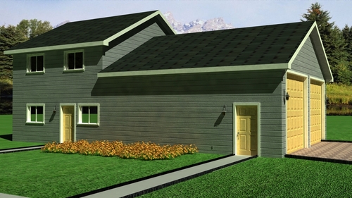 G377 30' x 29' x 12' and 30' x 21' x 8' Garage with Apartment garage with apartment