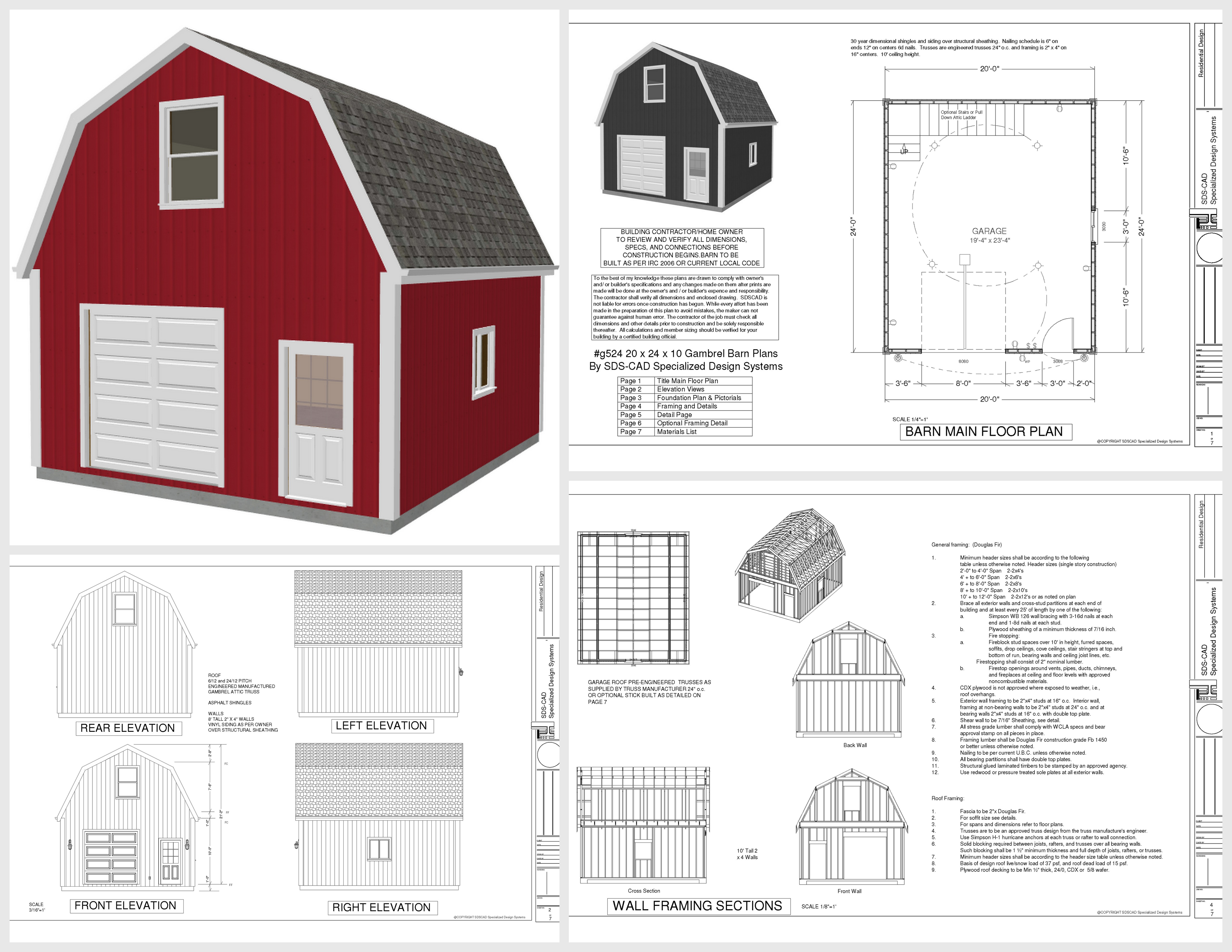 Gambrel Barn Plans