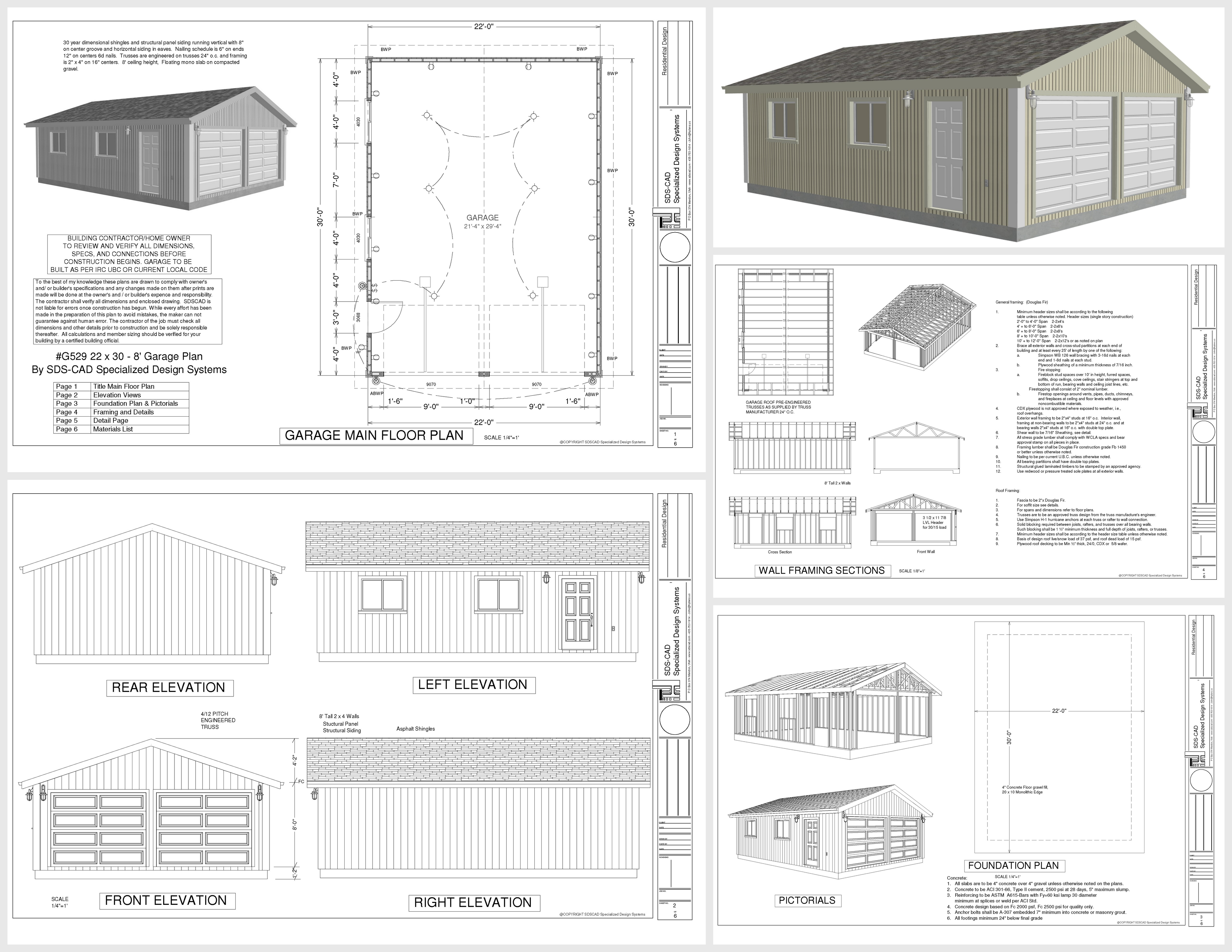 Free Garage Blueprints Plans