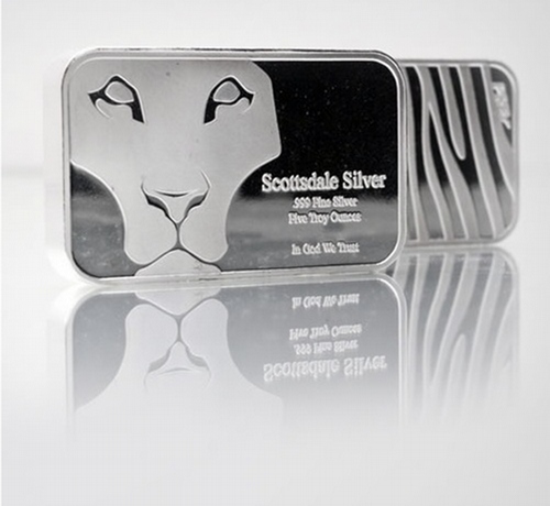 scottsdale .999 silver 5 oz bar coin bullion going cheap 20 only just 