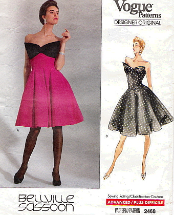 Early 1990s Bellville Sassoon party dress pattern - Vogue 2468